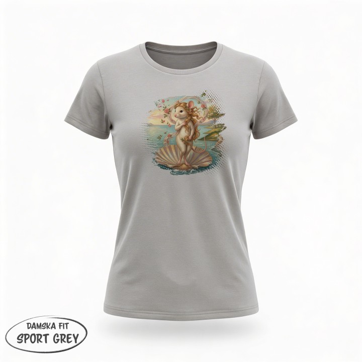 Koszulka Narodziny Mysiej Wenus – Śmieszny Nadruk Sztuka Parodia