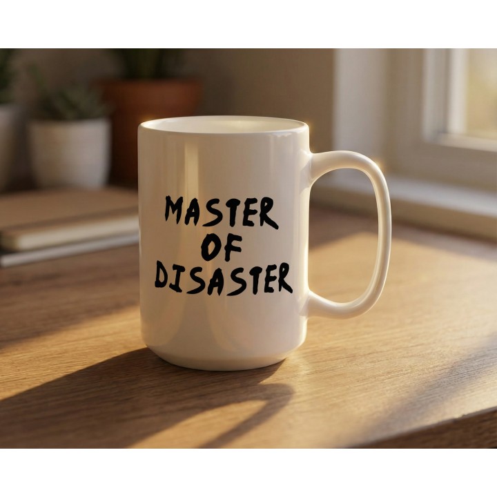 Kubek Master of Disaster – kubek z napisem dla mistrza chaosu