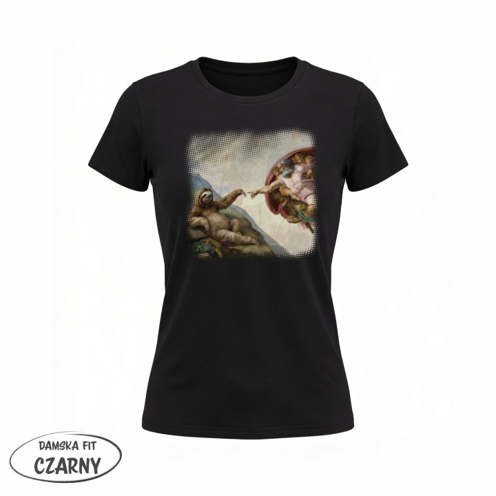 Koszulka Stworzenie Leniwca – Śmieszny Nadruk Parodia Sztuki