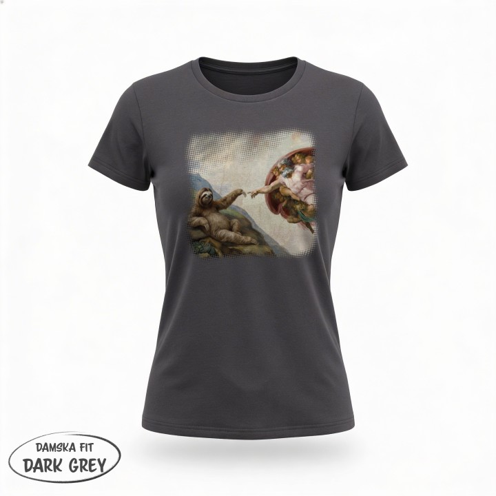 Koszulka Stworzenie Leniwca – Śmieszny Nadruk Parodia Sztuki