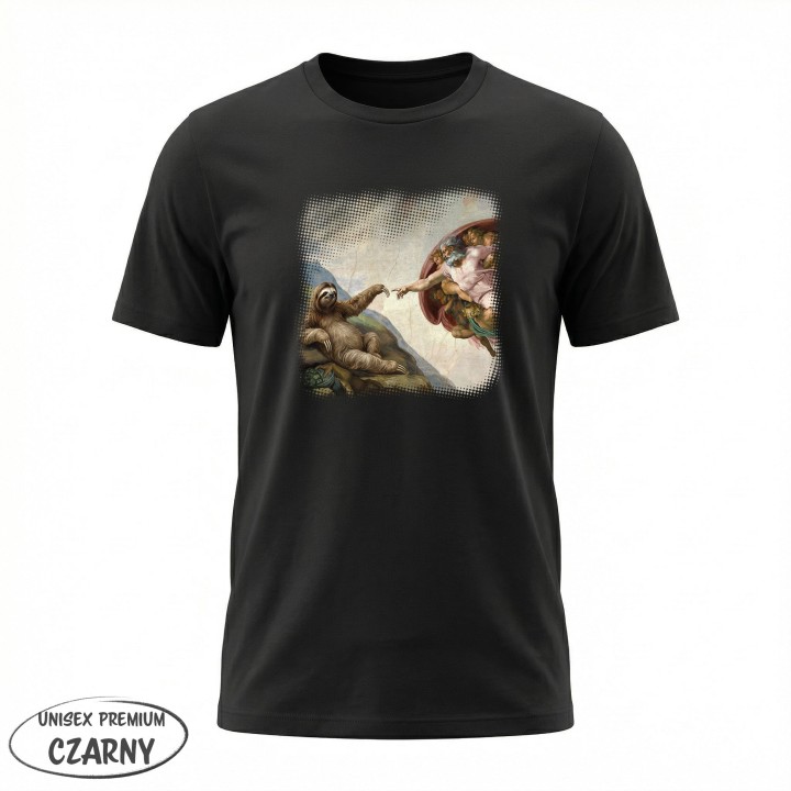 Koszulka Stworzenie Leniwca – Śmieszny Nadruk Parodia Sztuki