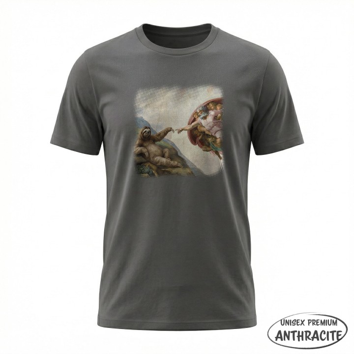 Koszulka Stworzenie Leniwca – Śmieszny Nadruk Parodia Sztuki