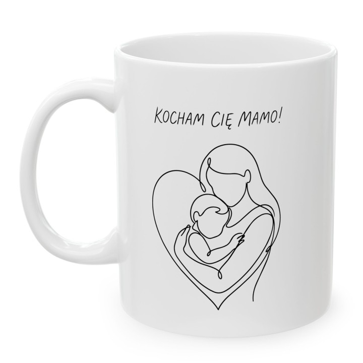 Kubek na Dzień Matki Kocham Cię Mamo - Minimalistyczny Prezent dla Mamy