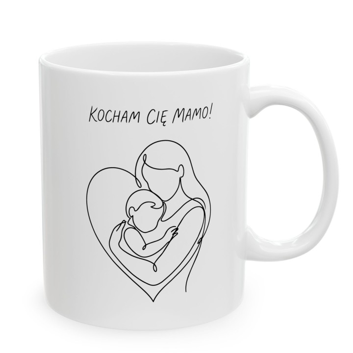 Kubek na Dzień Matki Kocham Cię Mamo - Minimalistyczny Prezent dla Mamy