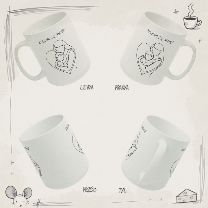 Kubek na Dzień Matki Kocham Cię Mamo - Minimalistyczny Prezent dla Mamy