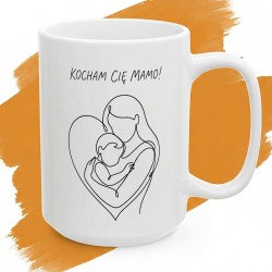 Kubek z nadrukiem Kocham Cię Mamo – minimalistyczna linia miłości