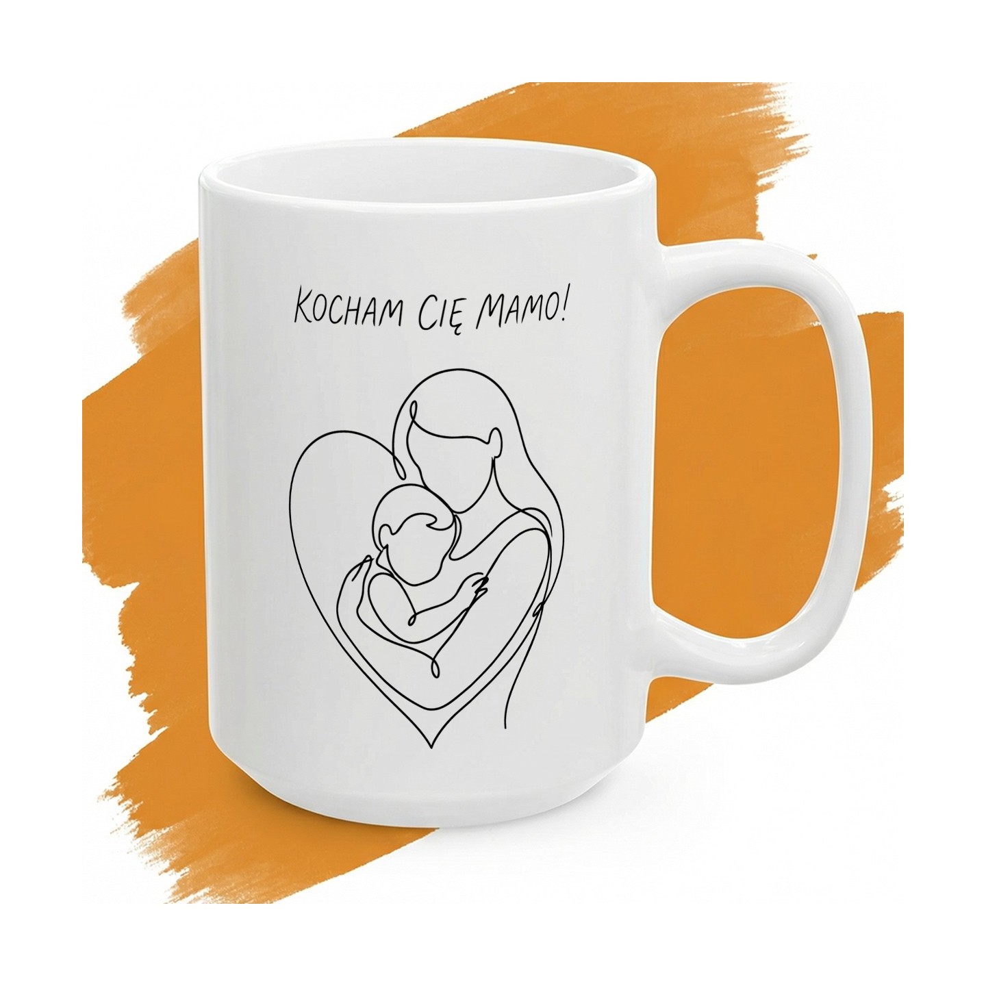 Kubek z nadrukiem Kocham Cię Mamo – minimalistyczna linia miłości