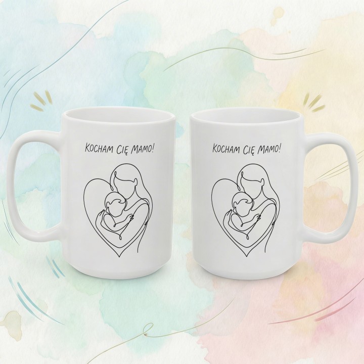 Kubek na Dzień Matki Kocham Cię Mamo - Minimalistyczny Prezent dla Mamy