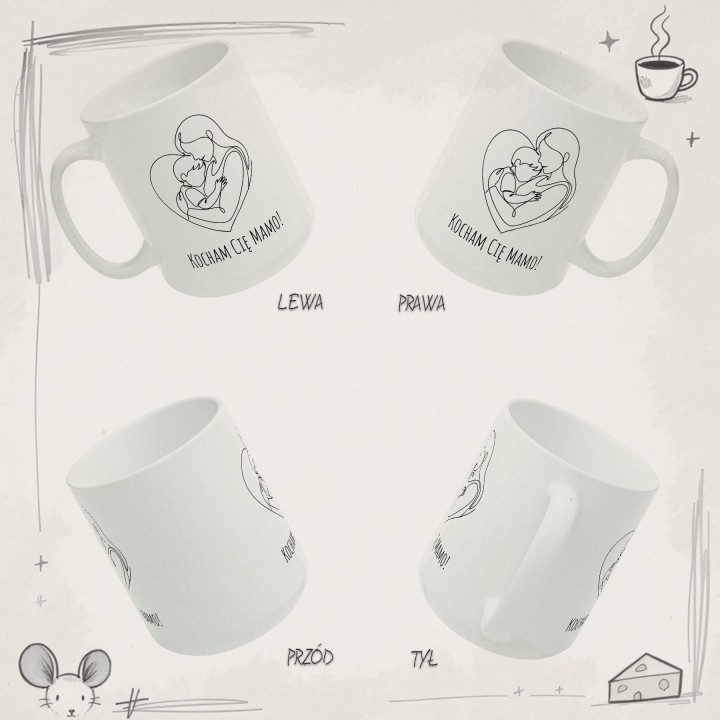 Kubek z nadrukiem Kocham Cię Mamo – Minimalistyczny Prezent dla Mamy