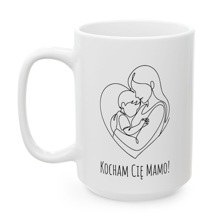 Kubek z nadrukiem Kocham Cię Mamo – Minimalistyczny Prezent dla Mamy