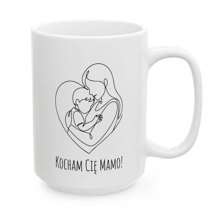 Kubek z nadrukiem Kocham Cię Mamo – Minimalistyczny Prezent dla Mamy