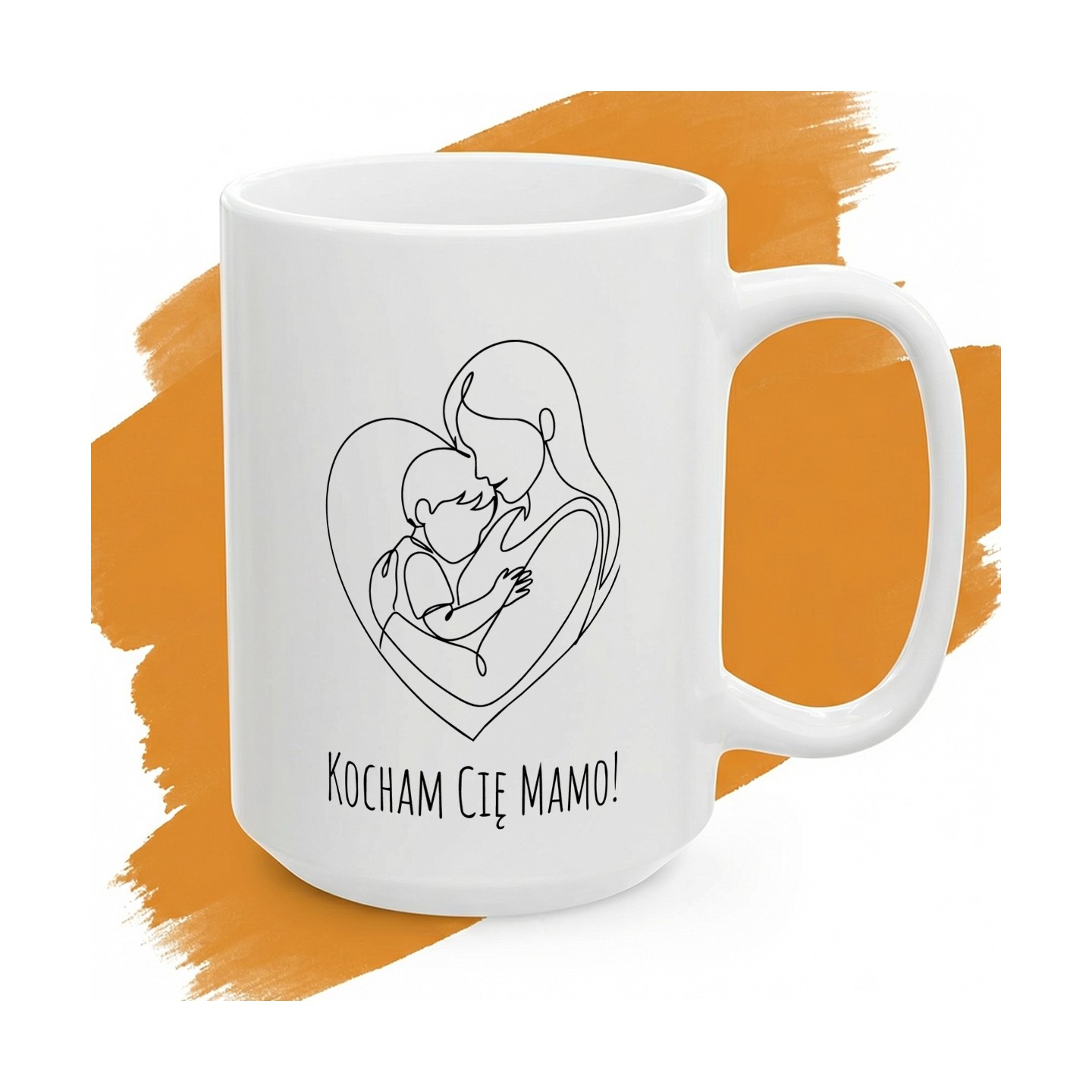 Kubek z nadrukiem Kocham Cię Mamo – minimalistyczna bliskość w jednej linii