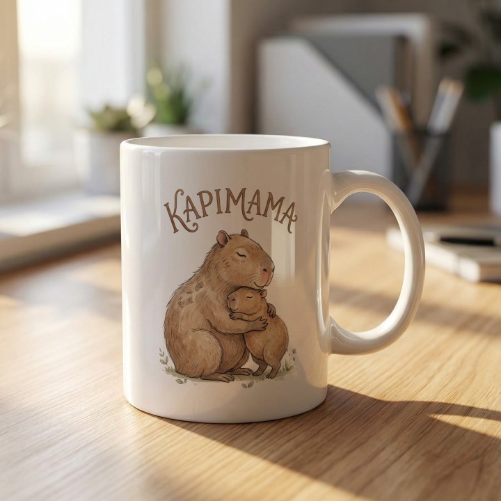 Kubek z kapibarami - Prezent dla Mamy Czułość