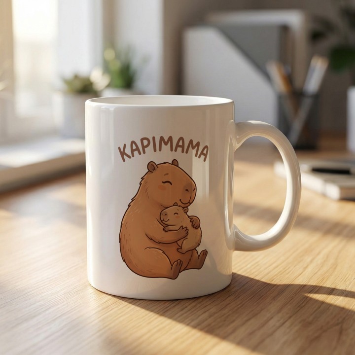 Kubek Kapimama – Śmieszny Prezent dla Mamy Kapibara Chill