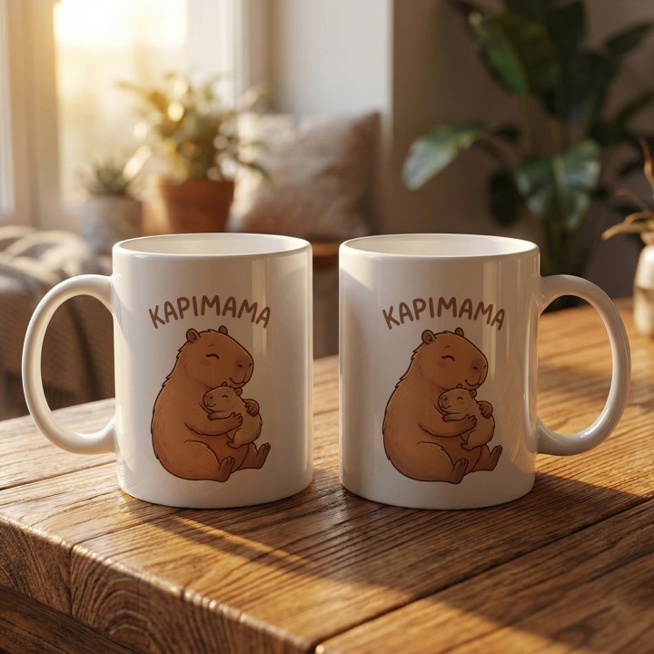 Kubek Kapimama – Śmieszny Prezent dla Mamy Kapibara Chill