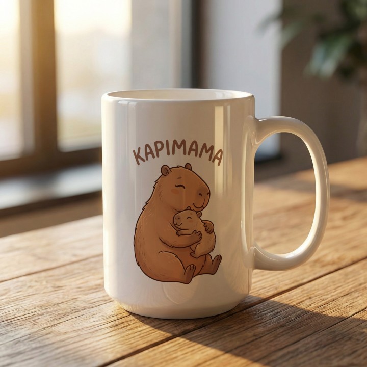 Kubek Kapimama – Śmieszny Prezent dla Mamy Kapibara Chill