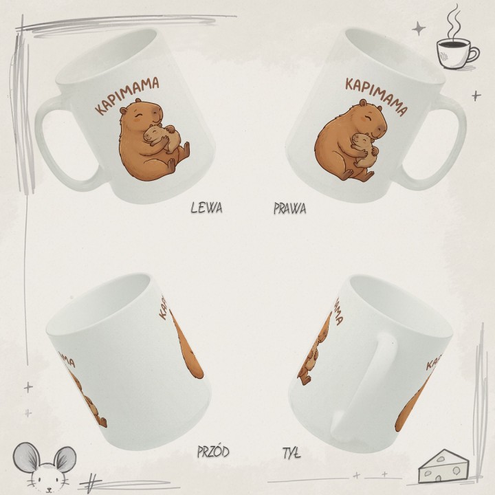 Kubek Kapimama – Śmieszny Prezent dla Mamy Kapibara Chill