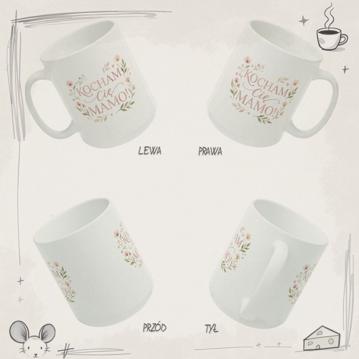 Kubek dla mamy Kocham Cię Mamo Kwiaty Prezent na Dzień Matki