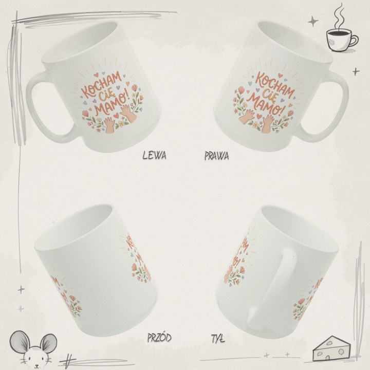 Kubek Kocham Cię Mamo Małe Rączki Prezent od Dziecka