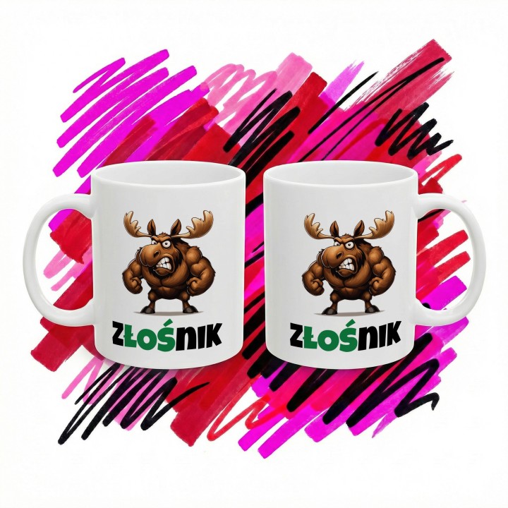 Kubek Złośnik Muskularny Łoś Prezent dla Choleryka