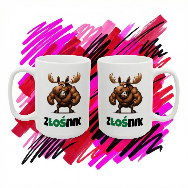 Kubek Złośnik Muskularny Łoś Prezent dla Choleryka