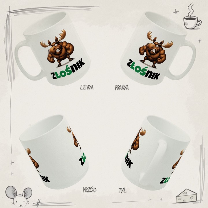 Kubek Złośnik Muskularny Łoś Prezent dla Choleryka