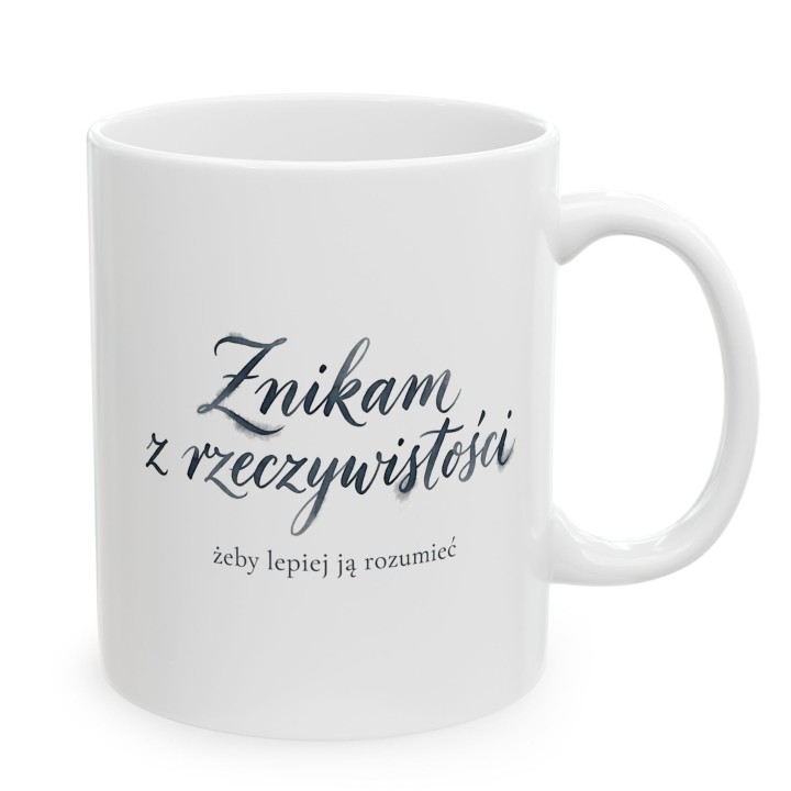 Kubek "Znikam z rzeczywistości" – idealny dla mola książkowego i introwertyka
