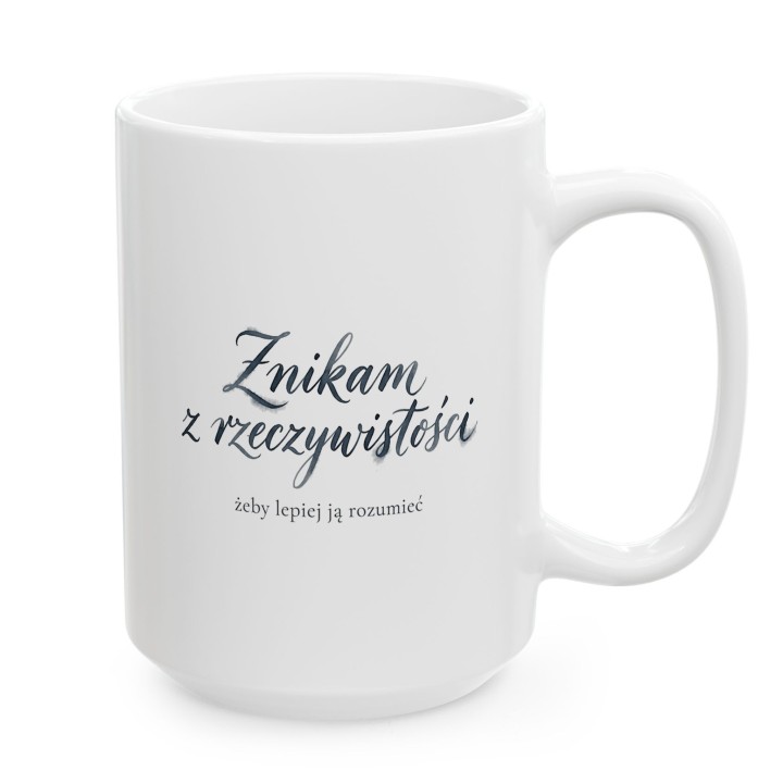 Kubek "Znikam z rzeczywistości" – idealny dla mola książkowego i introwertyka