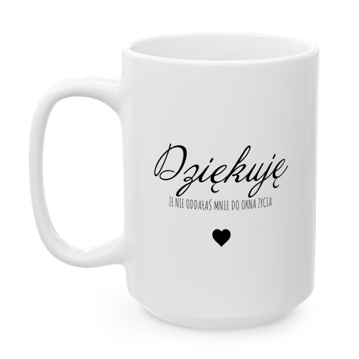 Kubek dla mamy Okno Życia Śmieszny prezent z czarnym humorem