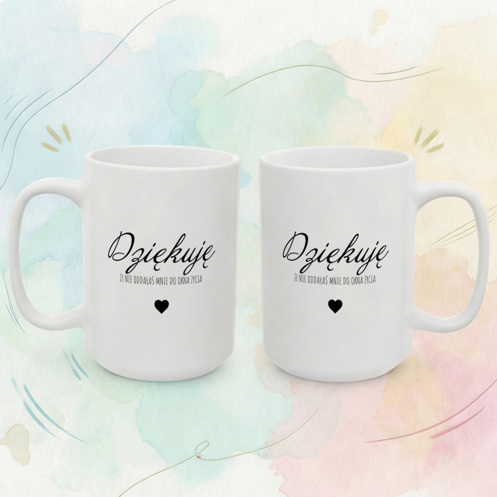 Kubek dla mamy Okno Życia Śmieszny prezent z czarnym humorem