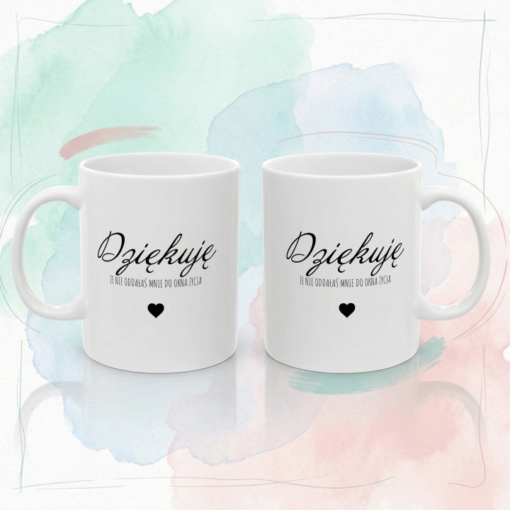 Kubek dla mamy Okno Życia Śmieszny prezent z czarnym humorem