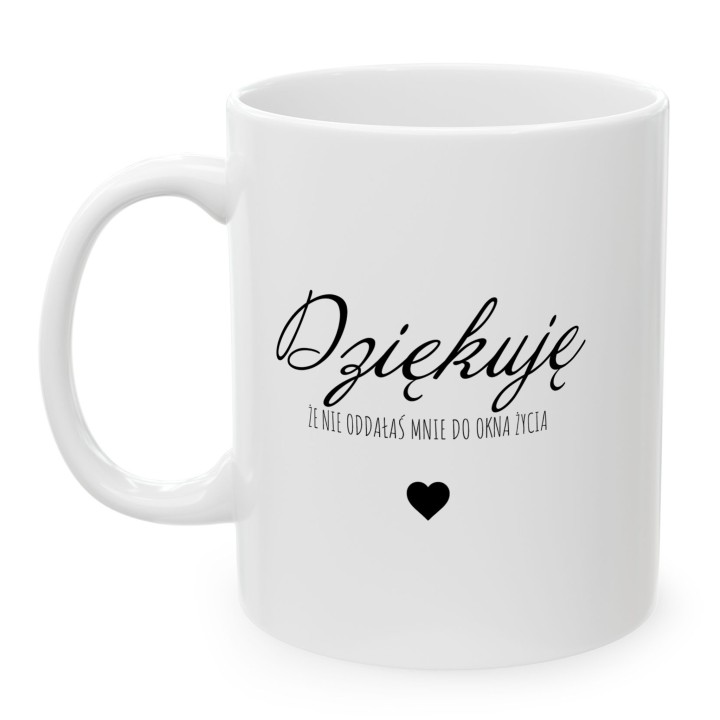 Kubek dla mamy Okno Życia Śmieszny prezent z czarnym humorem