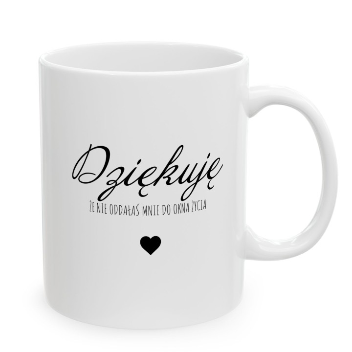 Kubek dla mamy Okno Życia Śmieszny prezent z czarnym humorem