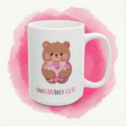 Kubek „UNBEARABLY CUTE” – miś w serduszkach