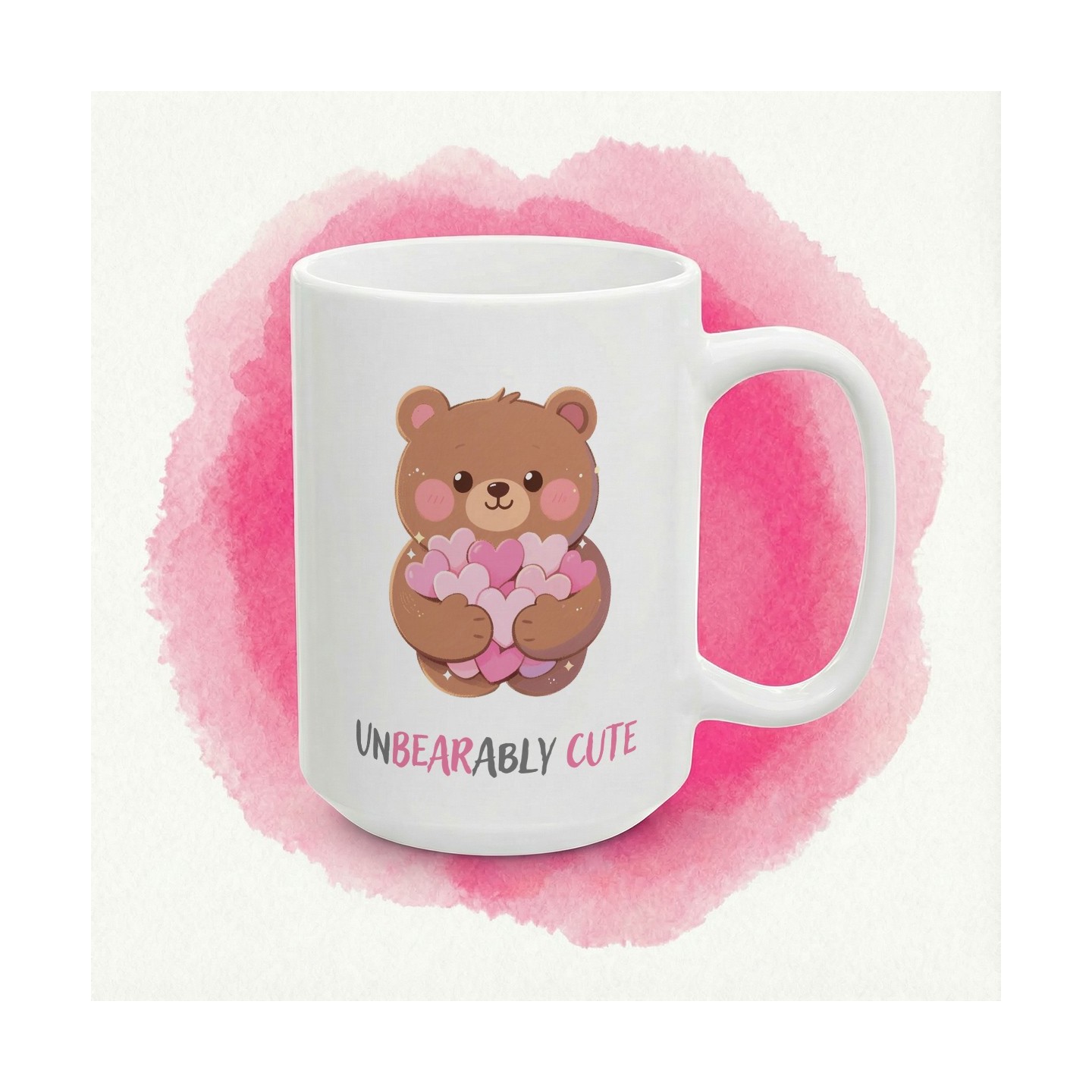 Kubek „UNBEARABLY CUTE” – miś w serduszkach