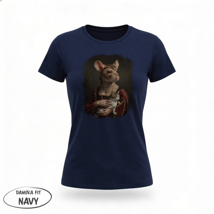 Koszulka T-Shirt Dama z Kotkiem Parodia Dama z Gronostajem Prezent
