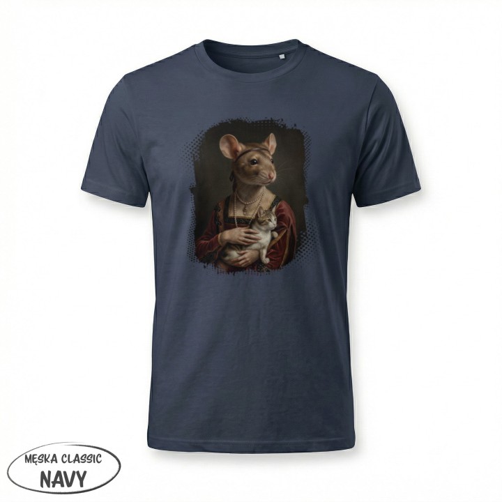 Koszulka T-Shirt Dama z Kotkiem Parodia Dama z Gronostajem Prezent