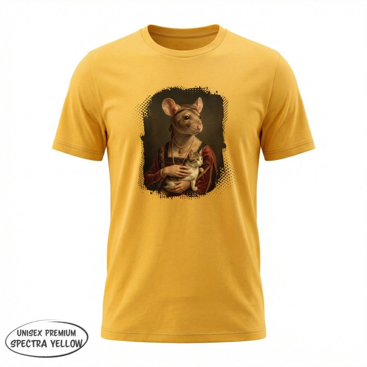 Koszulka T-Shirt Dama z Kotkiem Parodia Dama z Gronostajem Prezent