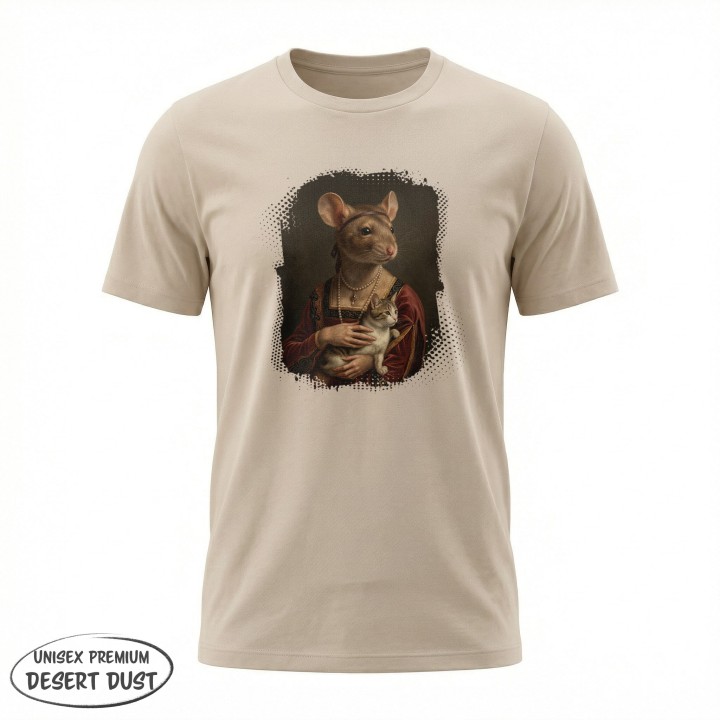 Koszulka T-Shirt Dama z Kotkiem Parodia Dama z Gronostajem Prezent