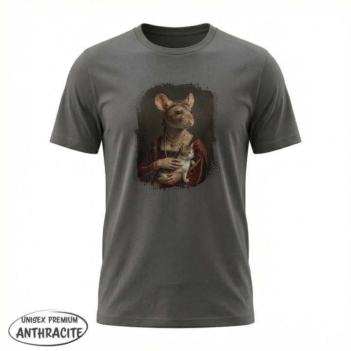 Koszulka T-Shirt Dama z Kotkiem Parodia Dama z Gronostajem Prezent