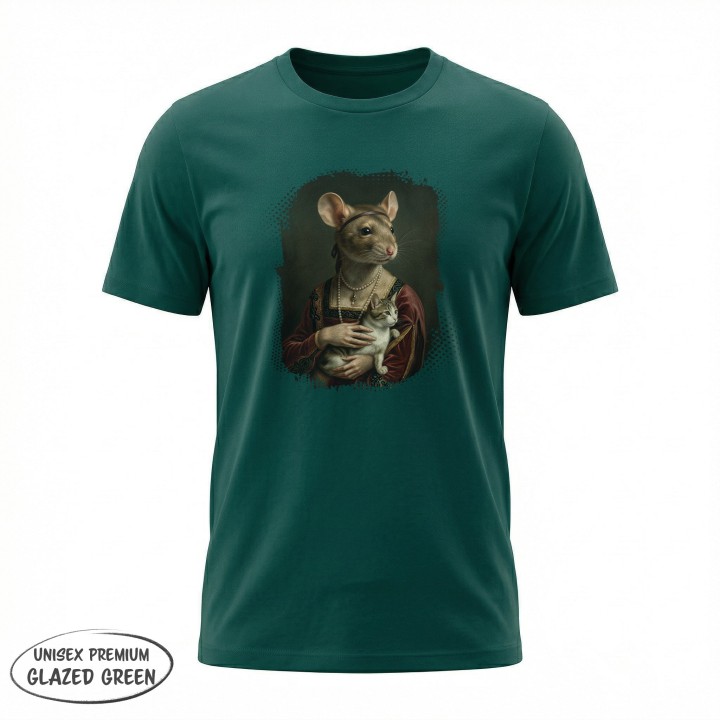 Koszulka T-Shirt Dama z Kotkiem Parodia Dama z Gronostajem Prezent