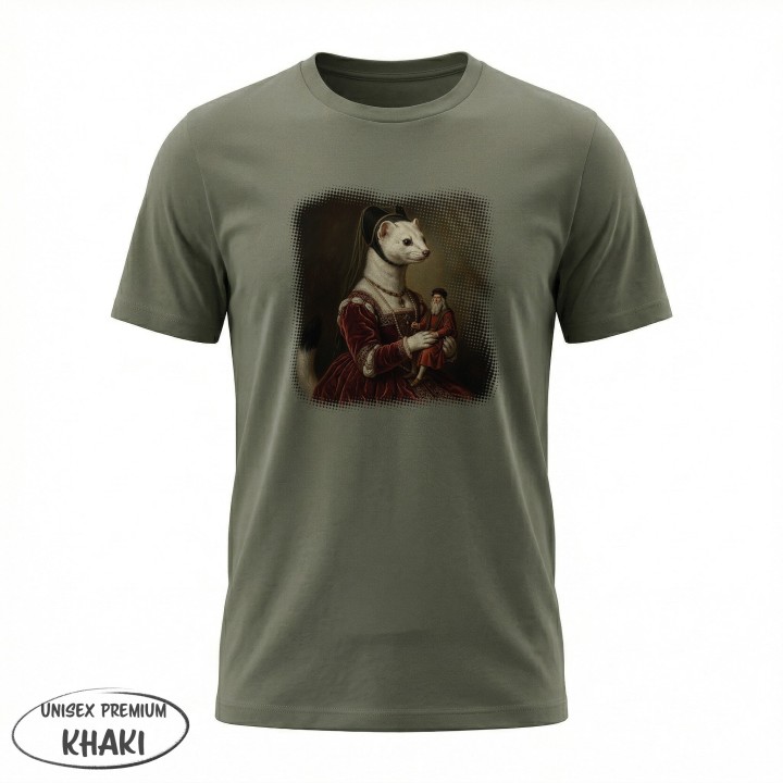 Koszulka Gronostaj z Damą Parodia Da Vinci Śmieszna