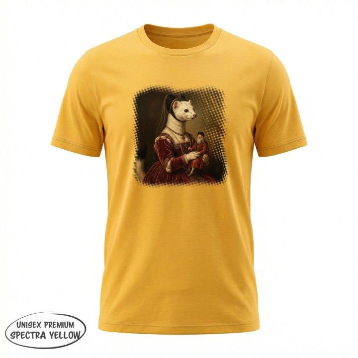 Koszulka Gronostaj z Damą Parodia Da Vinci Śmieszna