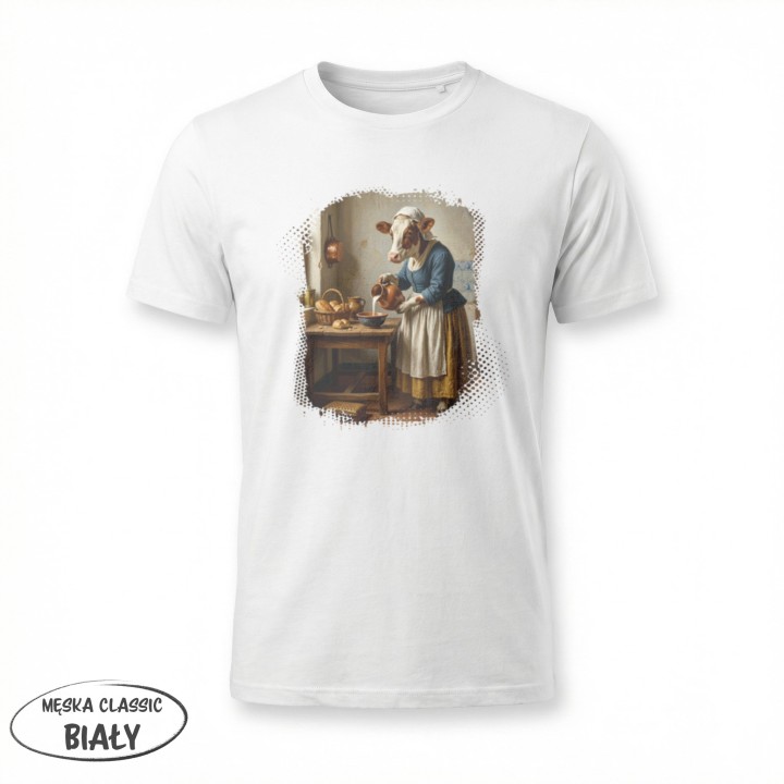Koszulka Mleczarka Krowa Parodia Vermeer Śmieszna