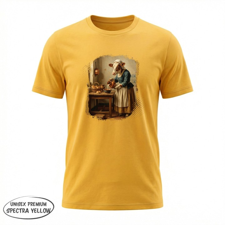 Koszulka Mleczarka Krowa Parodia Vermeer Śmieszna