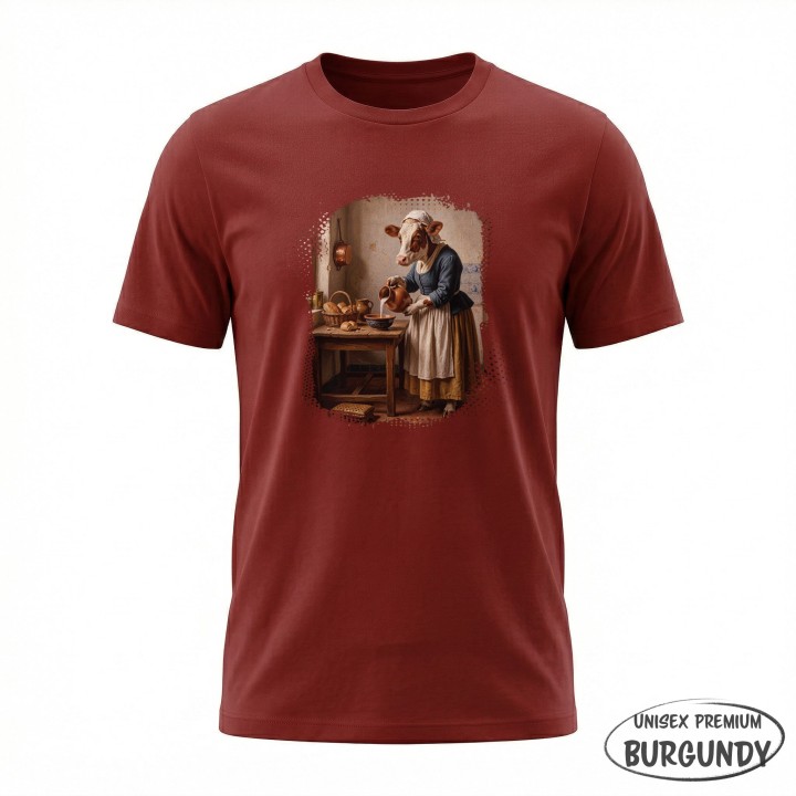 Koszulka Mleczarka Krowa Parodia Vermeer Śmieszna