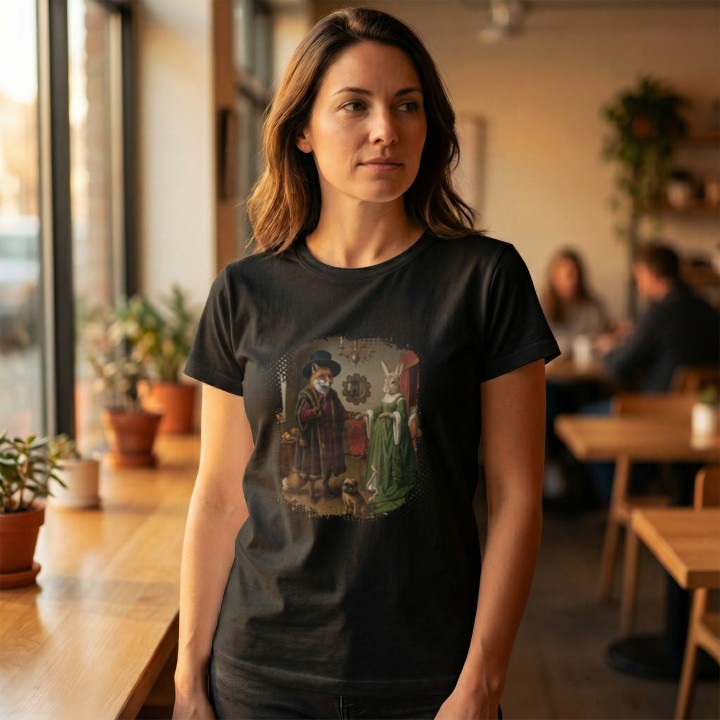 Koszulka Małżeństwo Arnolfinich Parodia Lis i Zając | Art T-shirt