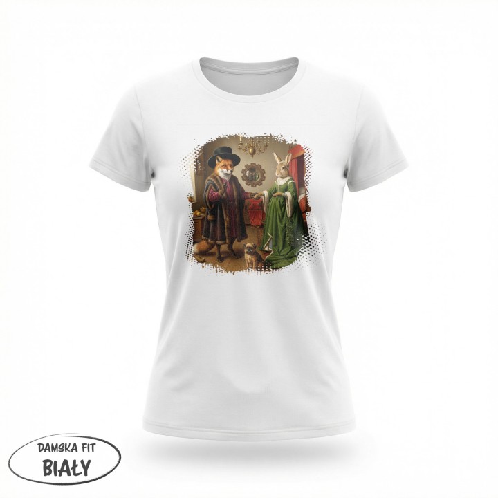 Koszulka Małżeństwo Arnolfinich Parodia Lis i Zając | Art T-shirt