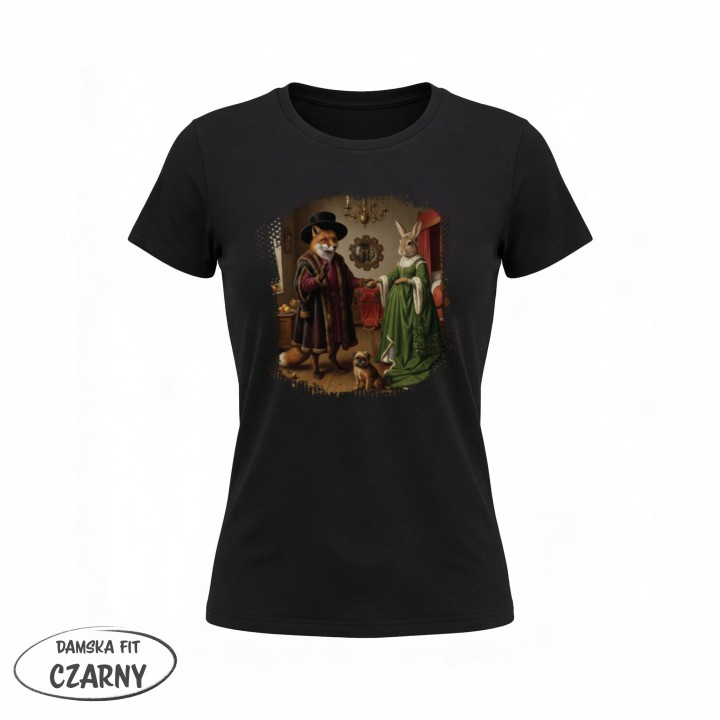 Koszulka Małżeństwo Arnolfinich Parodia Lis i Zając | Art T-shirt
