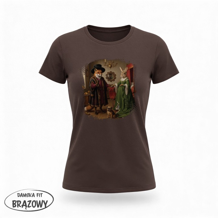 Koszulka Małżeństwo Arnolfinich Parodia Lis i Zając | Art T-shirt
